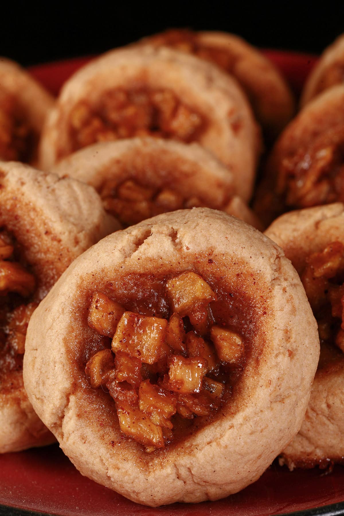 A plate of gluten free apple pie cookies.