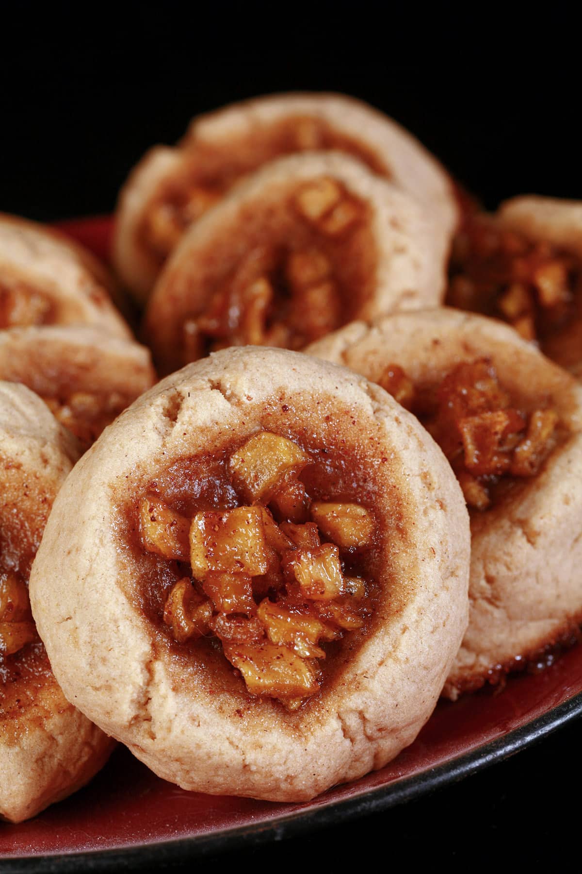 A plate of gluten free apple pie cookies.