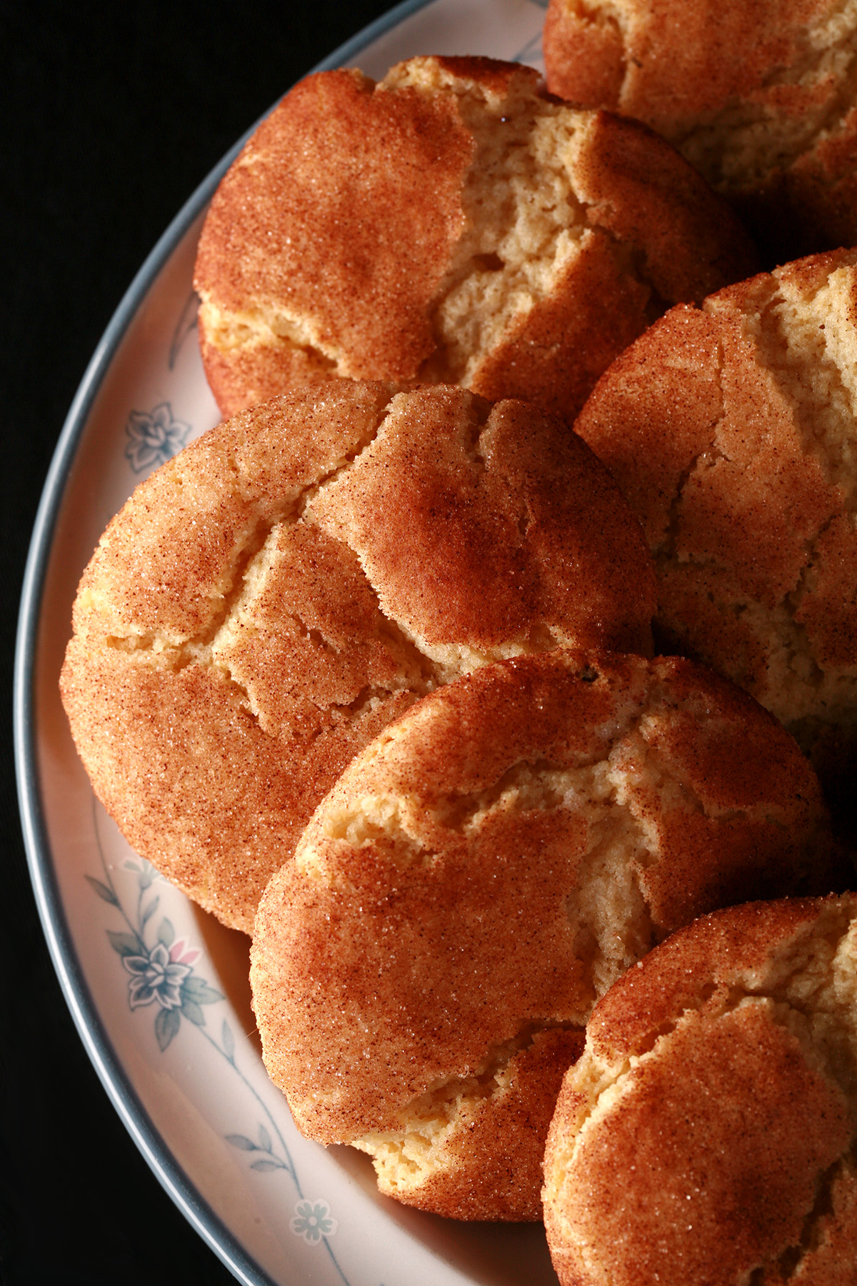 A plate of gluten free snickerdoodle cookies.